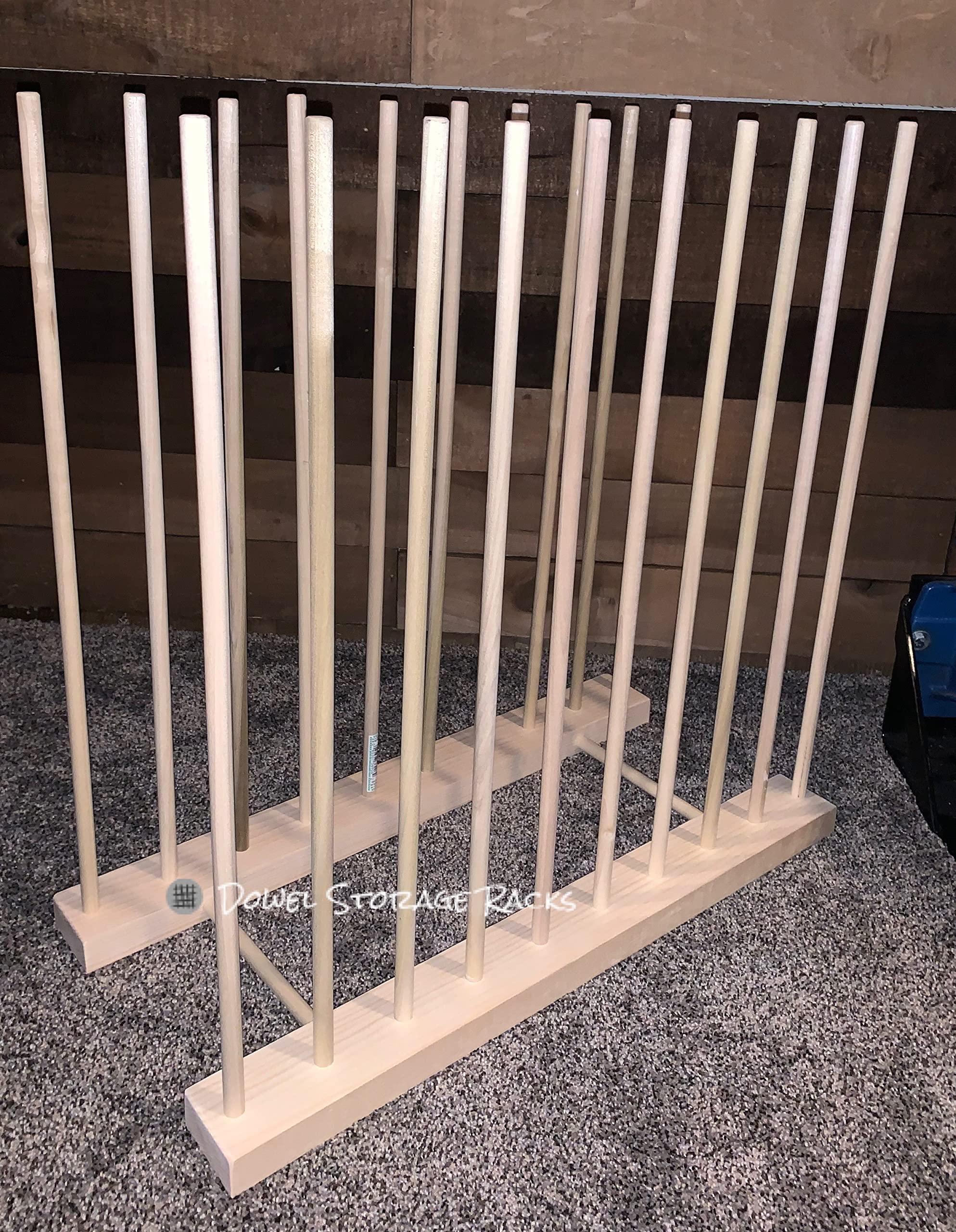 Dowel Storage Racks Art Storage Rack - 24' Long x 11' Wide with 24' Tall dowels - for Art Canvas Storage, Frames, Framed Art, Paintings, Unfinished wood