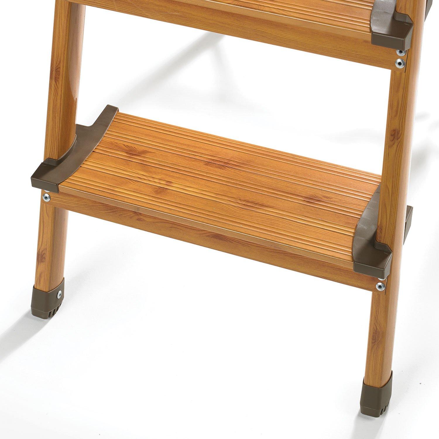 Polder 3-Step Ultralight Ladder, Woodgrain