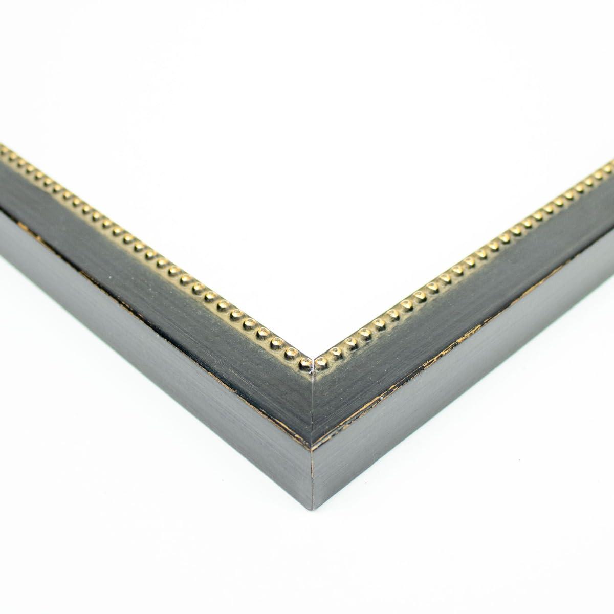 CustomPictureFrames.com 14x20 Frame Black & Gold Solid Wood Picture Frame Width 0.75 Inches | Interior Frame Depth 0.625 Inches | Tamary Traditional Photo Frame Complete with UV Acrylic, Foam Board Backing & Hanging Hardware