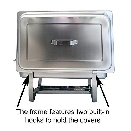 Tiger Chef TigerChef Chafing Dish Buffet Set - Chaffing Dishes Stainless Steel - 3 Sets of Chafers and Buffet Warmer Sets: 6 Chafing Gels, 3 Slotted Spoons and Foldable Frame - Food Warmers for Parties Buffets