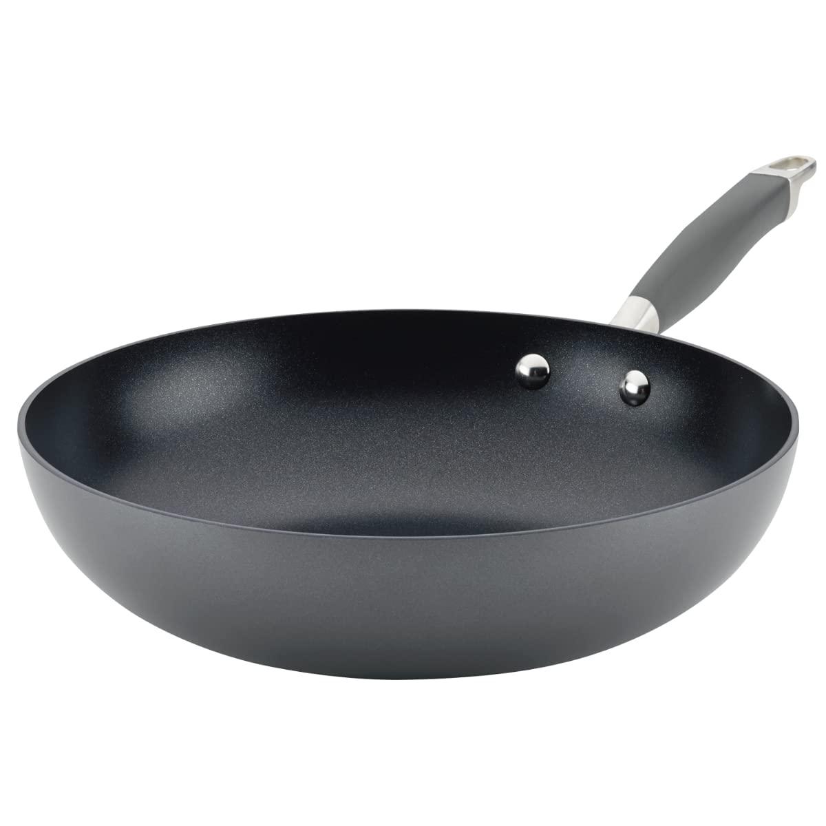 Anolon Anolon Advanced Home Hard-Anodized Nonstick Open Stock Cookware- Woks (12-Inch Open Wok, Moonstone)