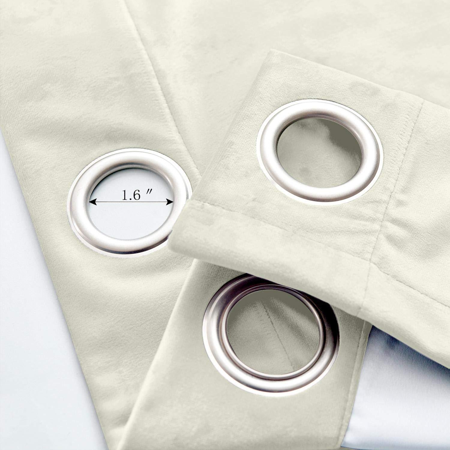 Macochico Macochico Beige Loft Curtains Blackout Extra Long Velvet Curtains for Bedroom Drapes Panels Grommet Top Window Curtains for Hall Guest Room Living Room Bedroom 50W x 192L Inch (1 Panel)