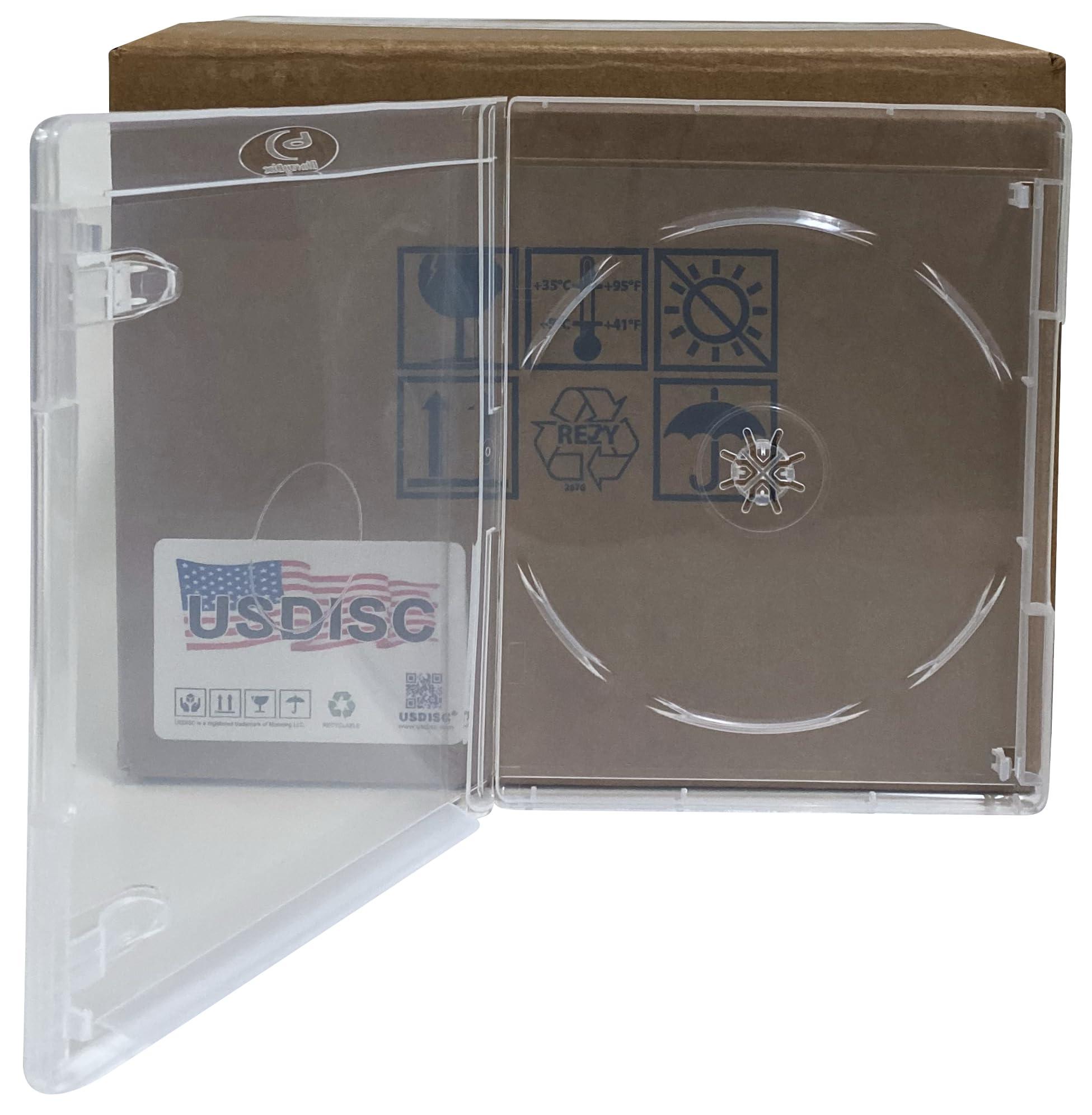 USDISC USDISC Blu-ray Cases Standard 14mm, Single 1 Disc, Clear, Pack of 25