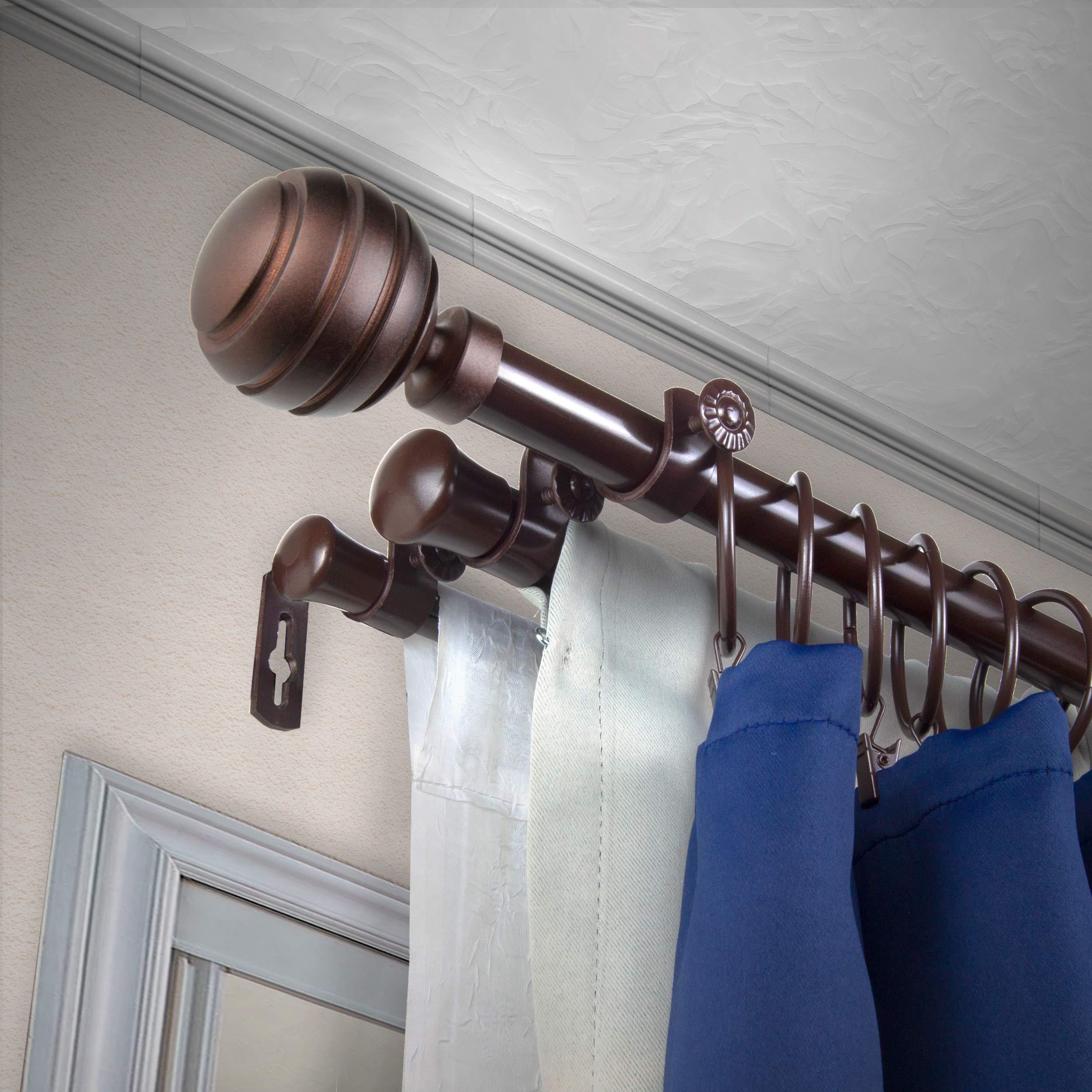 Rod Desyne Rod Desyne Dina 13/16" Triple Curtain Rod, 48-84 inch, Cocoa