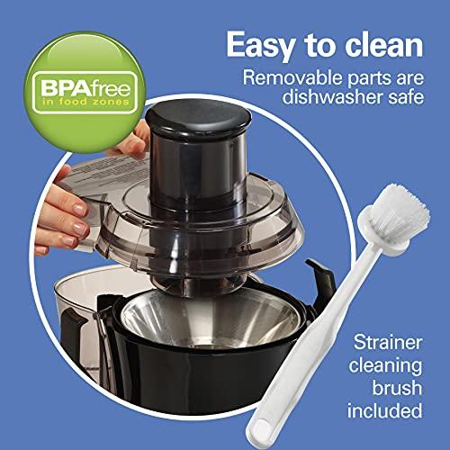 Hamilton Beach Hamilton Beach Juicer Machine, Big Mouth Large 3” Feed Chute for Whole Fruits and Vegetables, Easy to Clean, Centrifugal Extractor, BPA Free, 800W Motor, Silver