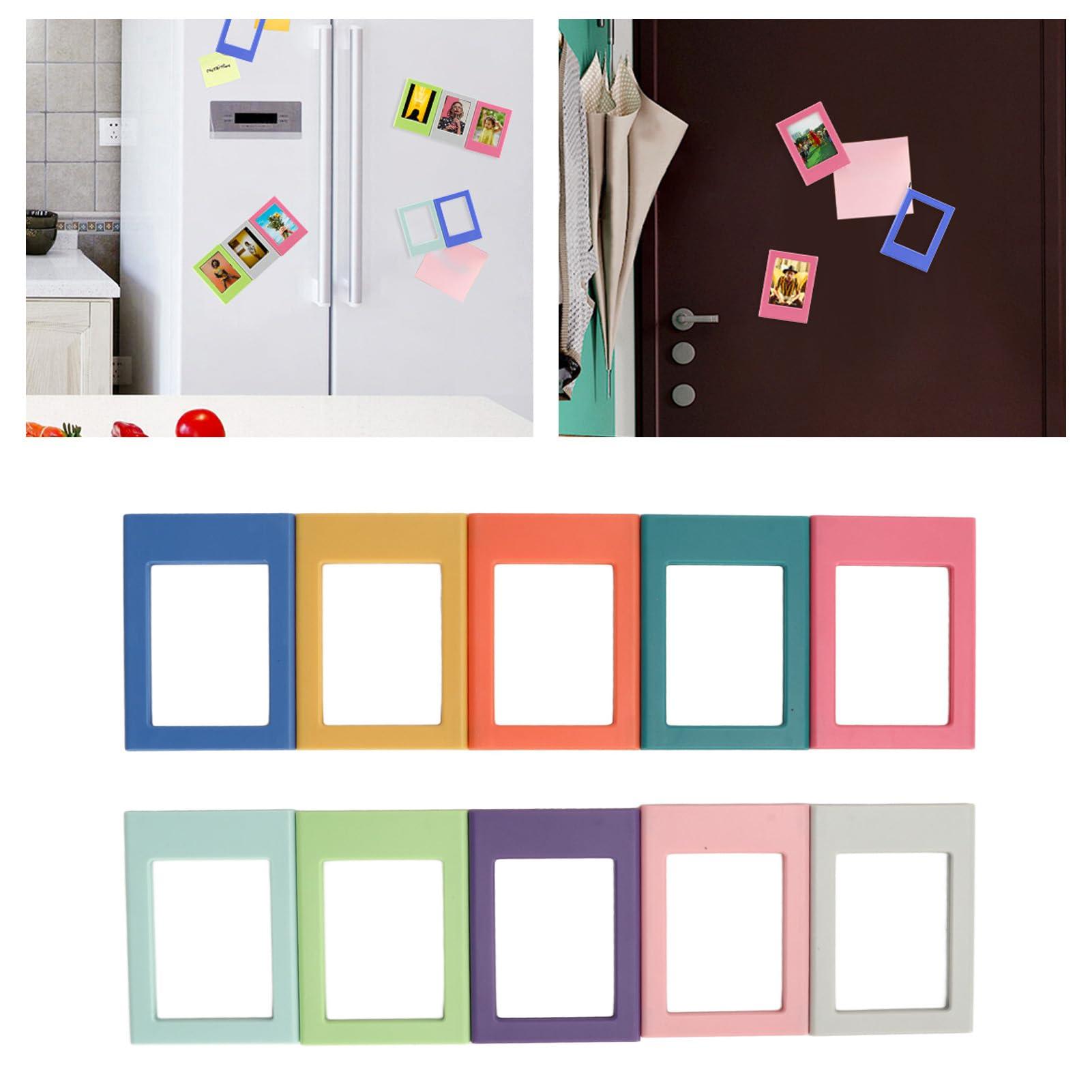 Dpofirs 10Pcs 3 Inch Refrigerator Magnets Picture Frames, Inner 2.4x1.8in Magnetic Photo Frame for File Cabinets Storage Cabinets Dishwashers