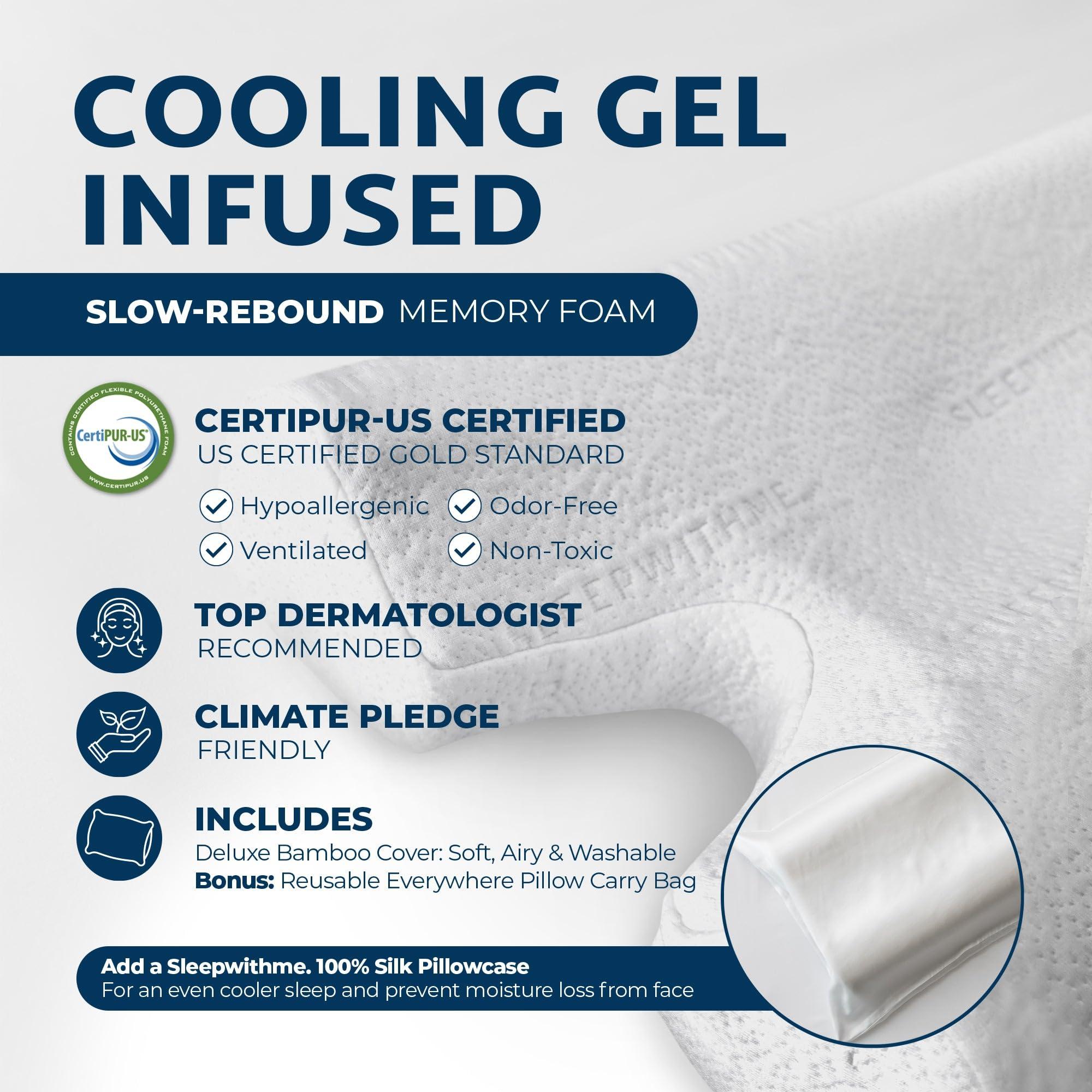 sleepwithme. sleepwithme. Pro Beauty Anti-Aging Pillow with Cooling Memory Foam Pillow for Back, Stomach, Neck - Firm Medium-High Loft