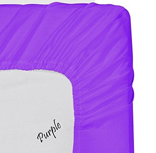 American Linen Luxury Linen Bed Sheets Set Purple Solid Premium Quality, 6 PCs Full XL Bed Sheet Set 100% Egyptain Cotton, 24 Inches Deep Pocket