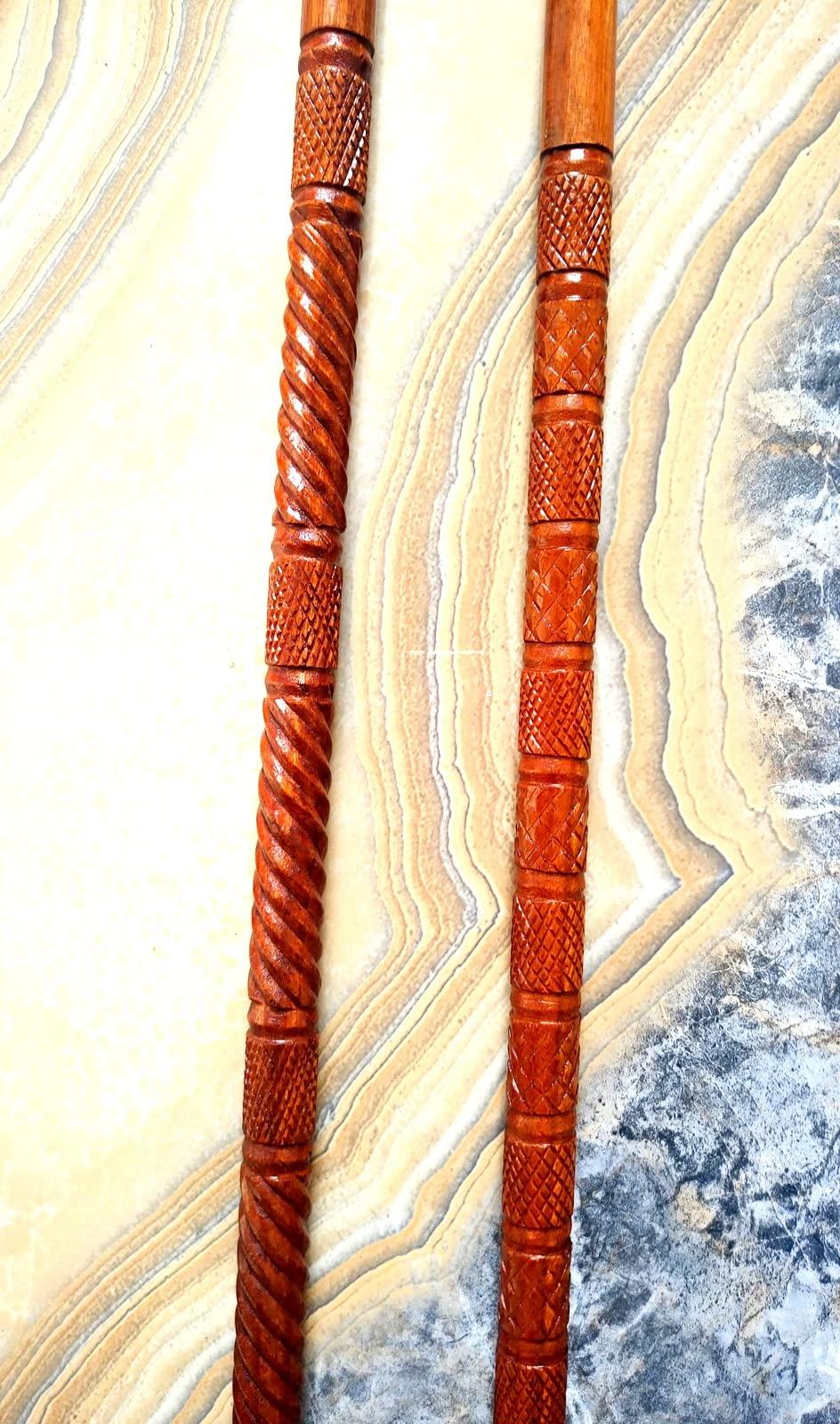 HomeLoft Basics 2 Piece Premium Wooden Walking Cane | Victorian Deluxe Walking Stick | Beautiful Wood Head | Walking Cane