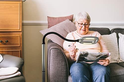 LIGHT IT! LIGHT IT! By Fulcrum, 20072-401 MultiFlex LED Floor Magnifier Lamp, Silver, Single pack