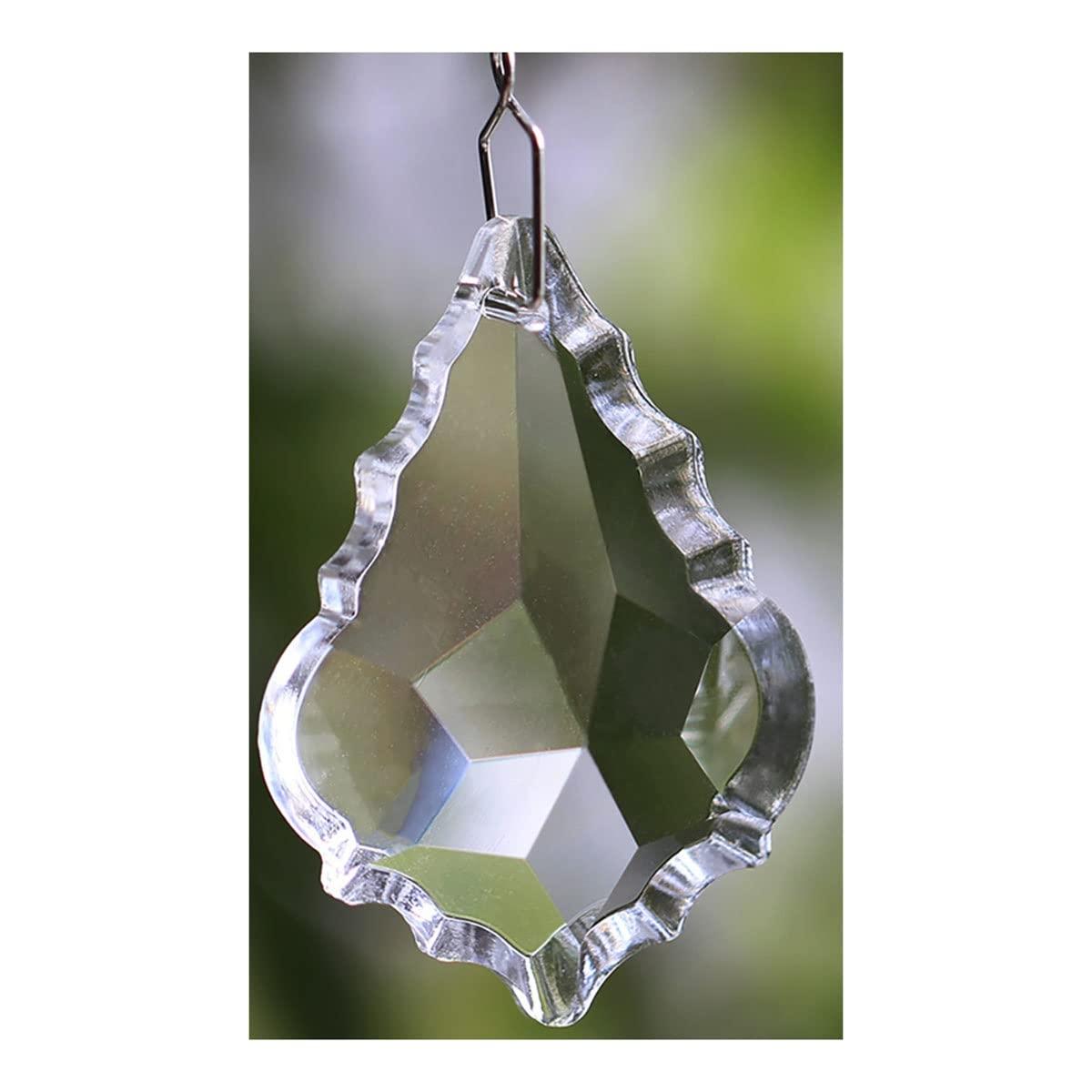 Artsim Chandelier Crystal Prisms Pendants 76mm 1 Piece Clear Crystal Faceted Maple Leaf Chandelier Pendant Prism Chandelier Crystal Prisms Pendants