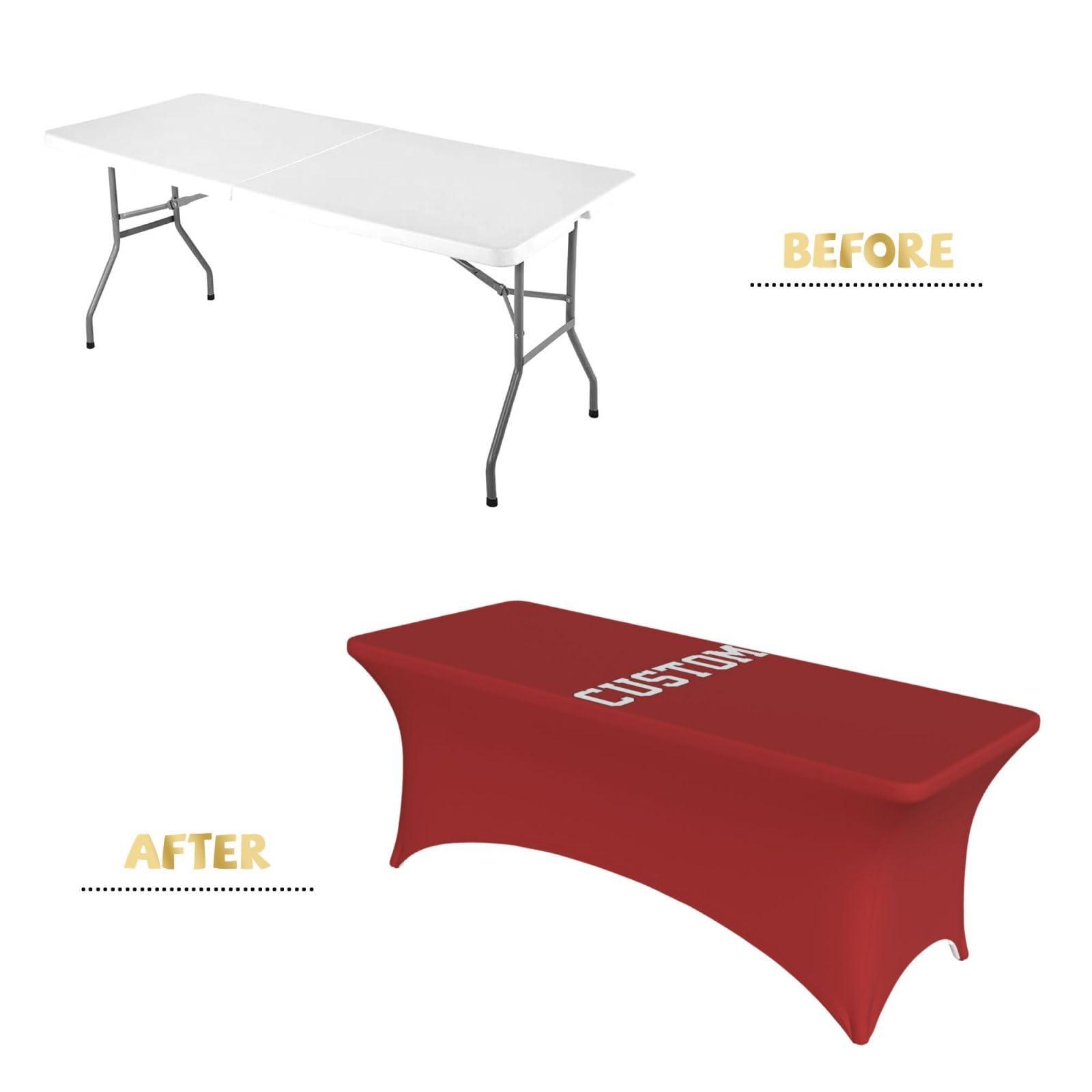 Jiposuhoe Jiposuhoe Personalized Tablecloths with Business Logo Text Photo Name Custom Table Cloth Cover for Business Events Customized Table Cover for Birthday Wedding Anniversary, DeepPink