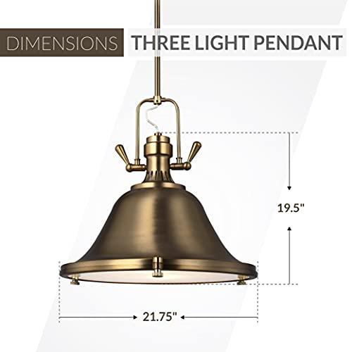 Sea Gull Lighting Generation Lighting 6514403-848 Transitional Three Light Pendant from SeaGull - Stone Street collection in Bronze / Dark finish,