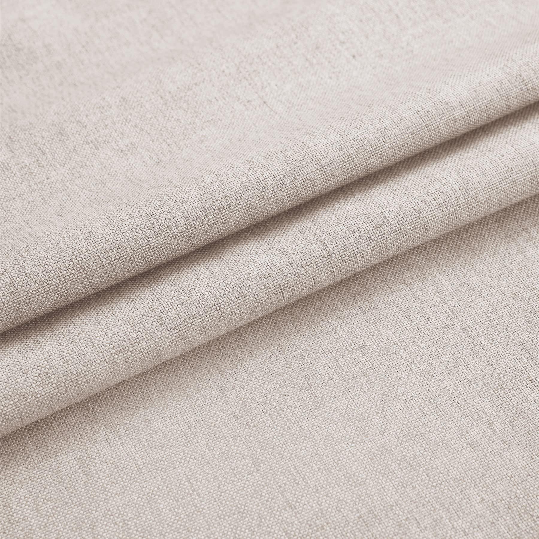 Fcosie Fcoise Extra Wide Blackout Curtains, Heavy Linen Texture Drapes, Thermal Insulated & Energy Saving Window Curtains, Blocking Out 90% Sunlight Draperies Drapery, 1 Panel, 120" W x 84" L, Ivory White