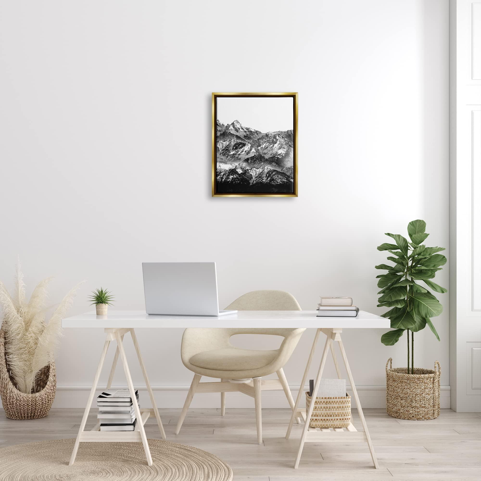 Stupell Industries Stupell Industries Snow Cap Mountains High Contrast Black White Landscape, Design by Shelley Lake