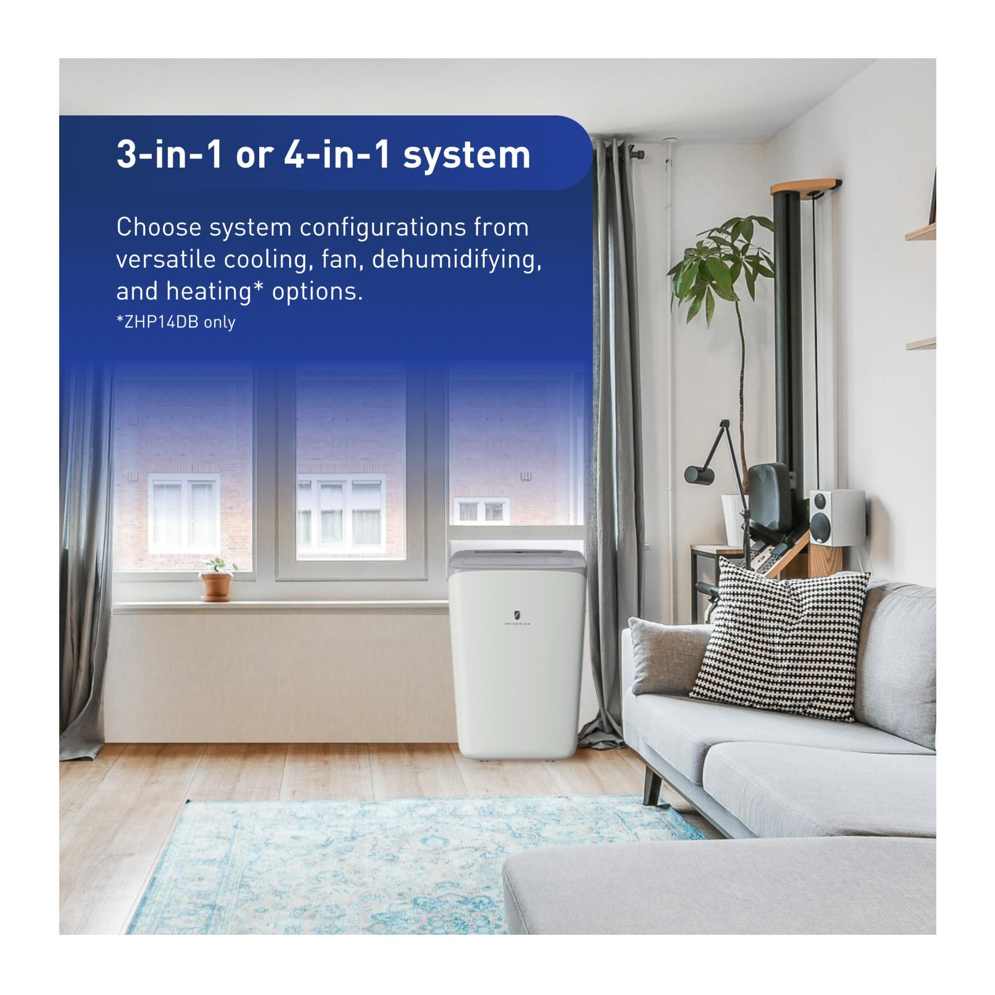 Friedrich Friedrich Air ZHP14DB Zoneaire 4-In-1 Portable Air Conditioner, Heater, Dehumidifier, and Fan With WiFi Mobile Control for Up To 500 Sq. Ft.