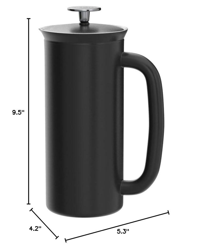 ESPRO ESPRO P7 French Press Coffee Maker - Double-Walled Stainless Steel Insulated with Micro-Filter, 18 Ounces, Matte Black