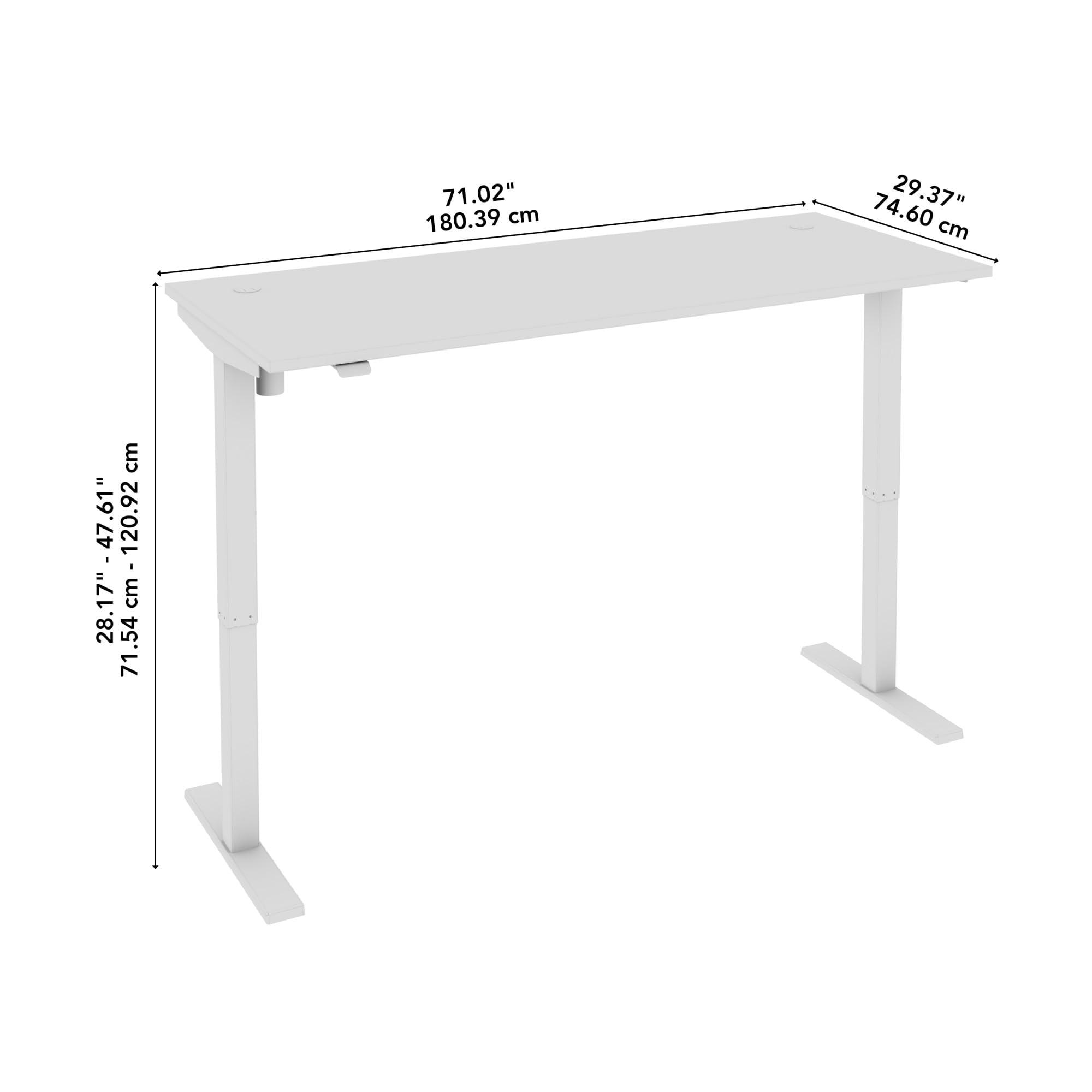 Bush Furniture Bush Business Furniture 72-inch Electric Height Adjustable Standing Desk, Ergonomic Sit-Stand Computer Table for Home and Professional Office, Move 40 Series, Platinum Gray with Black Base