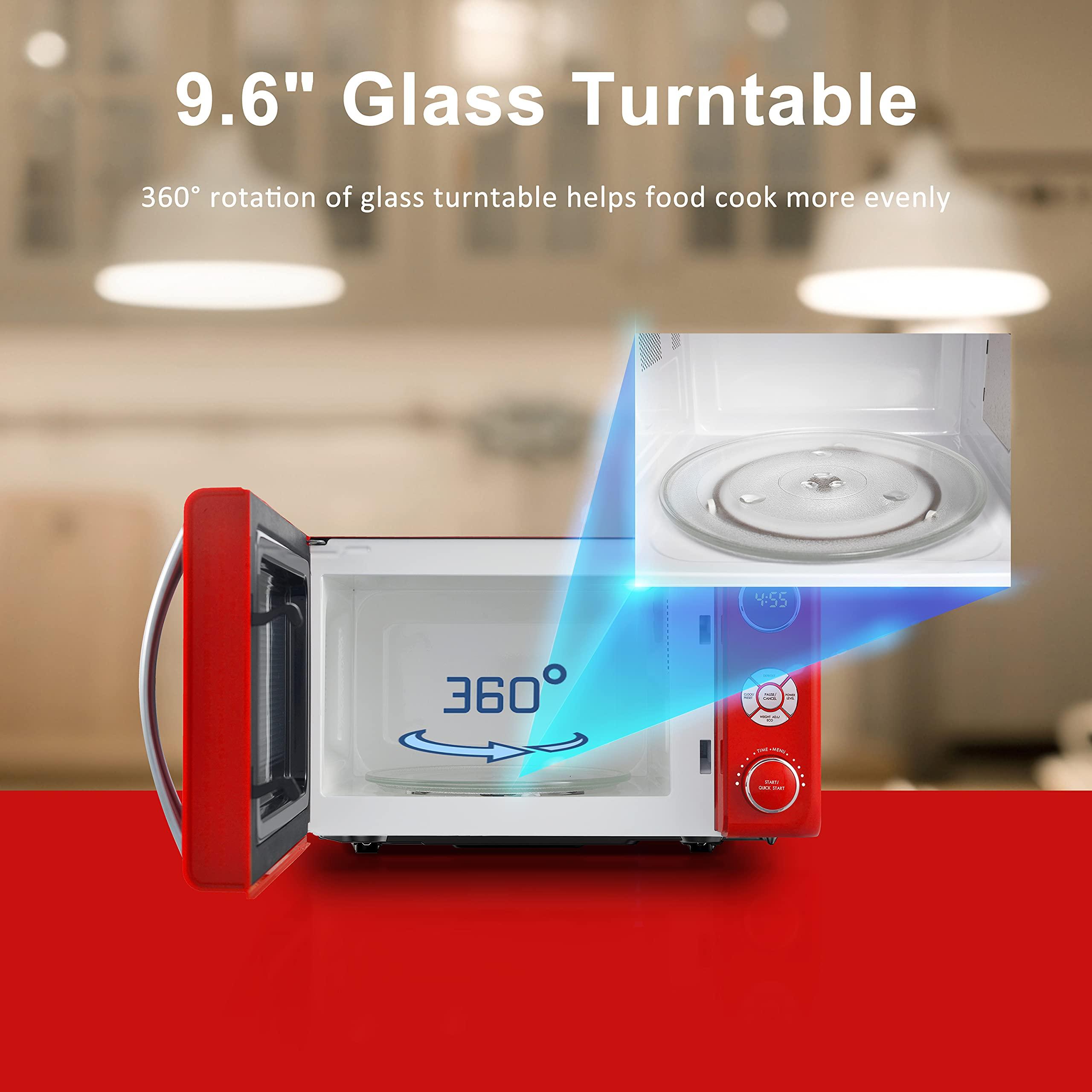 Galanz Galanz GLCMKA07RDR-07 Microwave Oven, LED Lighting, Pull Handle Design, Child Lock,Retro Red, 0.7 Cu.Ft