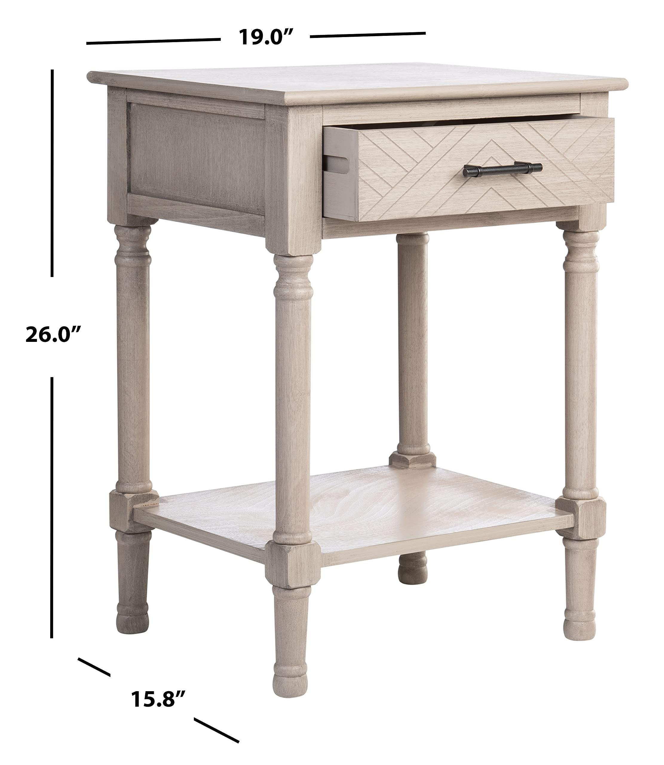 Safavieh SAFAVIEH Home Collection Peyton Greige 1-Drawer Lower Shelf Accent Table ACC5704D