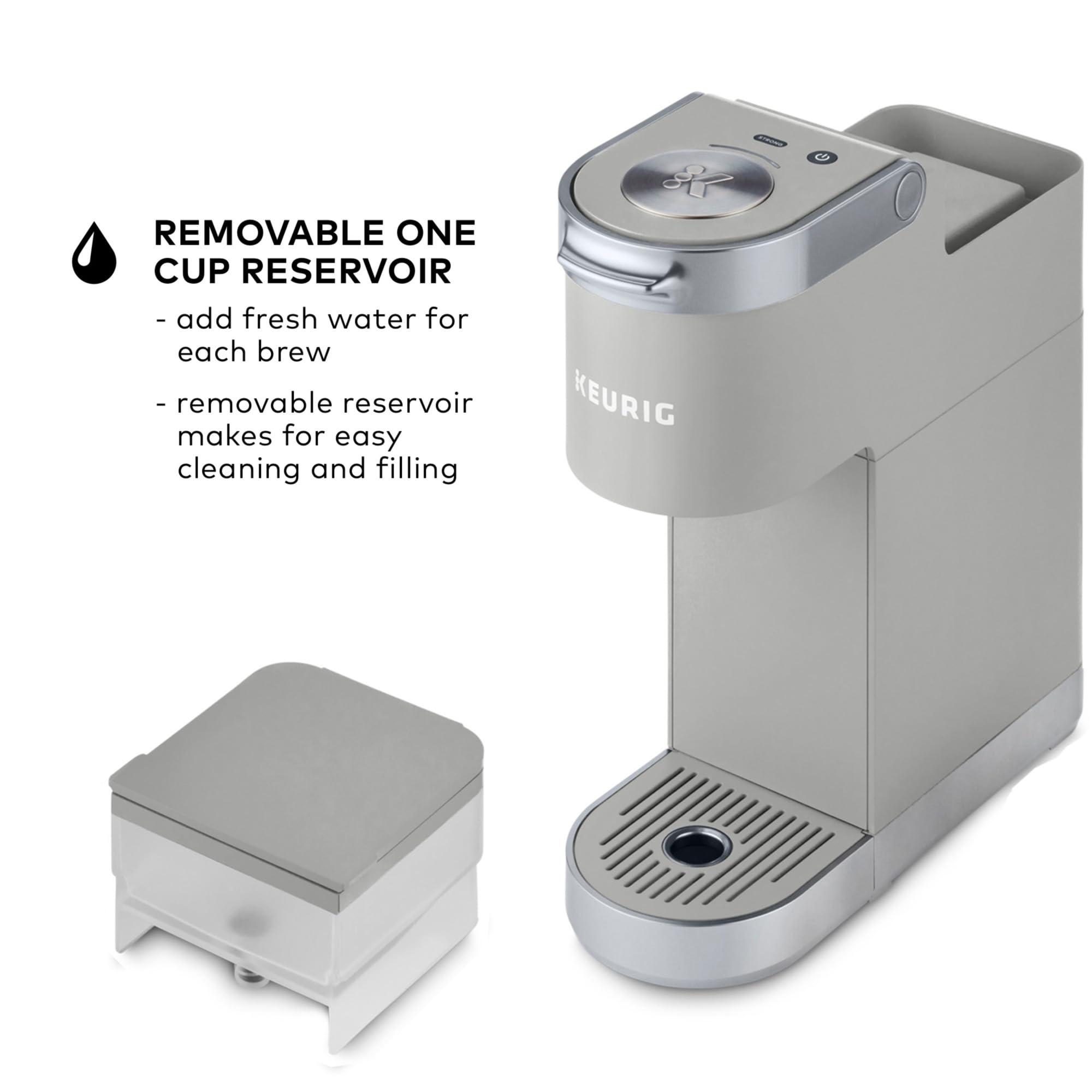 Keurig Keurig K-Mini Plus Single Serve K-Cup Pod Coffee Maker, with 6 to 12oz Brew Size, Stores up to 9 K-Cup Pods, Travel Mug Friendly, Studio Gray