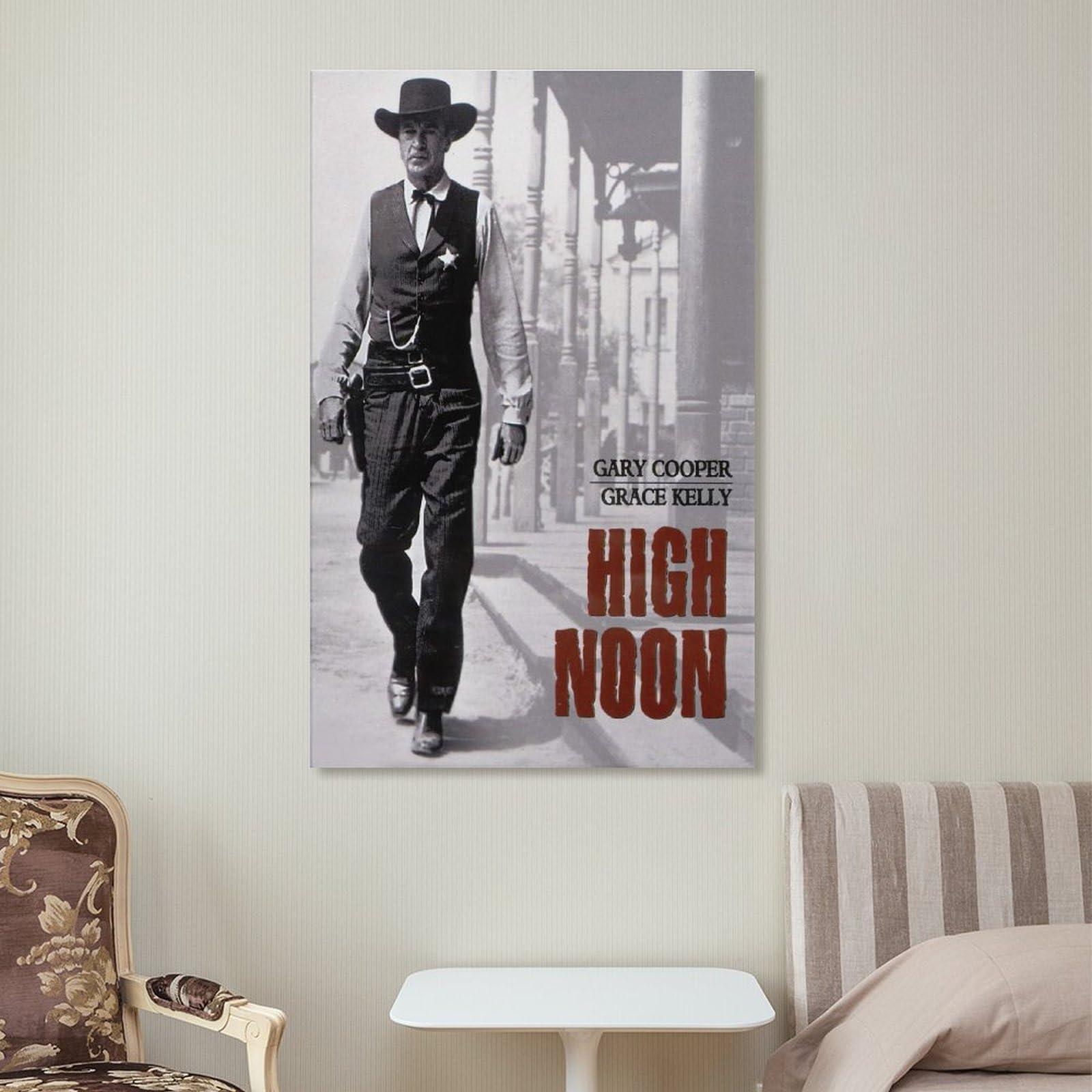 Generic High Noon Poster Classic Western Movie Poster Hd Retro Art Waterproof Poster Artworks Canvas Poster Room Aesthetic Wall Art Prints Home Modern Decor Gifts Framed-unframed 16x24inch(40x60cm)