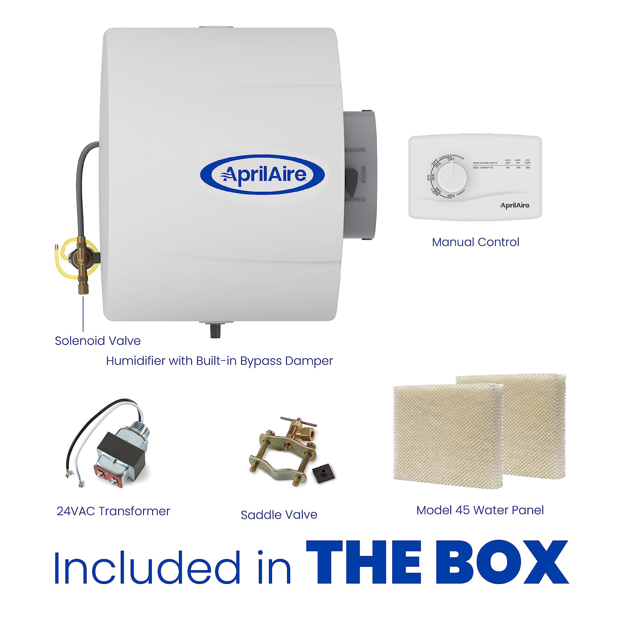 Aprilaire AprilAire 400M 17-gal. Whole-House Evaporative Humidifier with Manual Control for up to 5,000 sq. ft. + AprilAire Model 5843 Humidifier Installation Kit