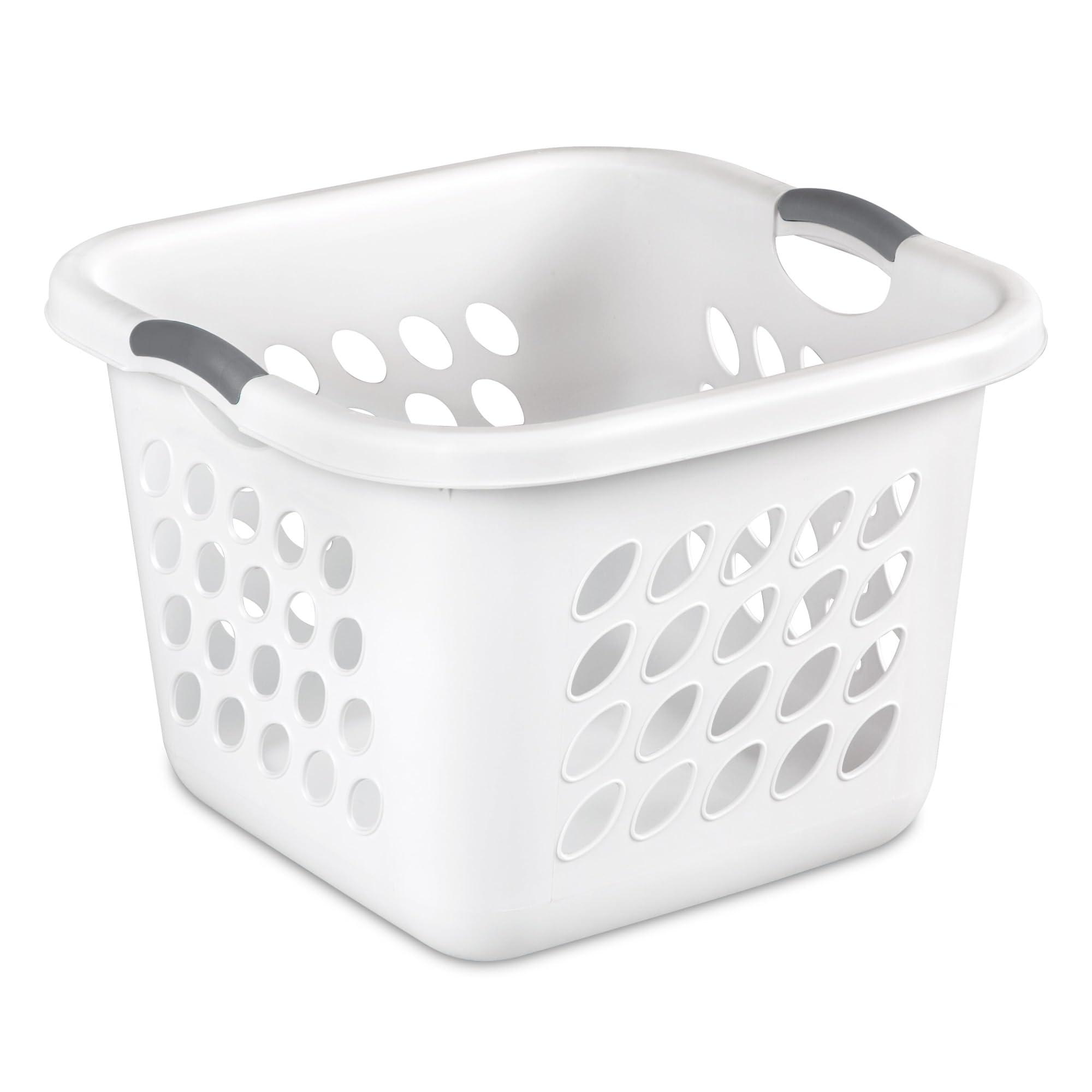 PEtbon PEtbon 1.5 Storage Bushel Square Laundry Basket Plastic, Laundry Hamper White