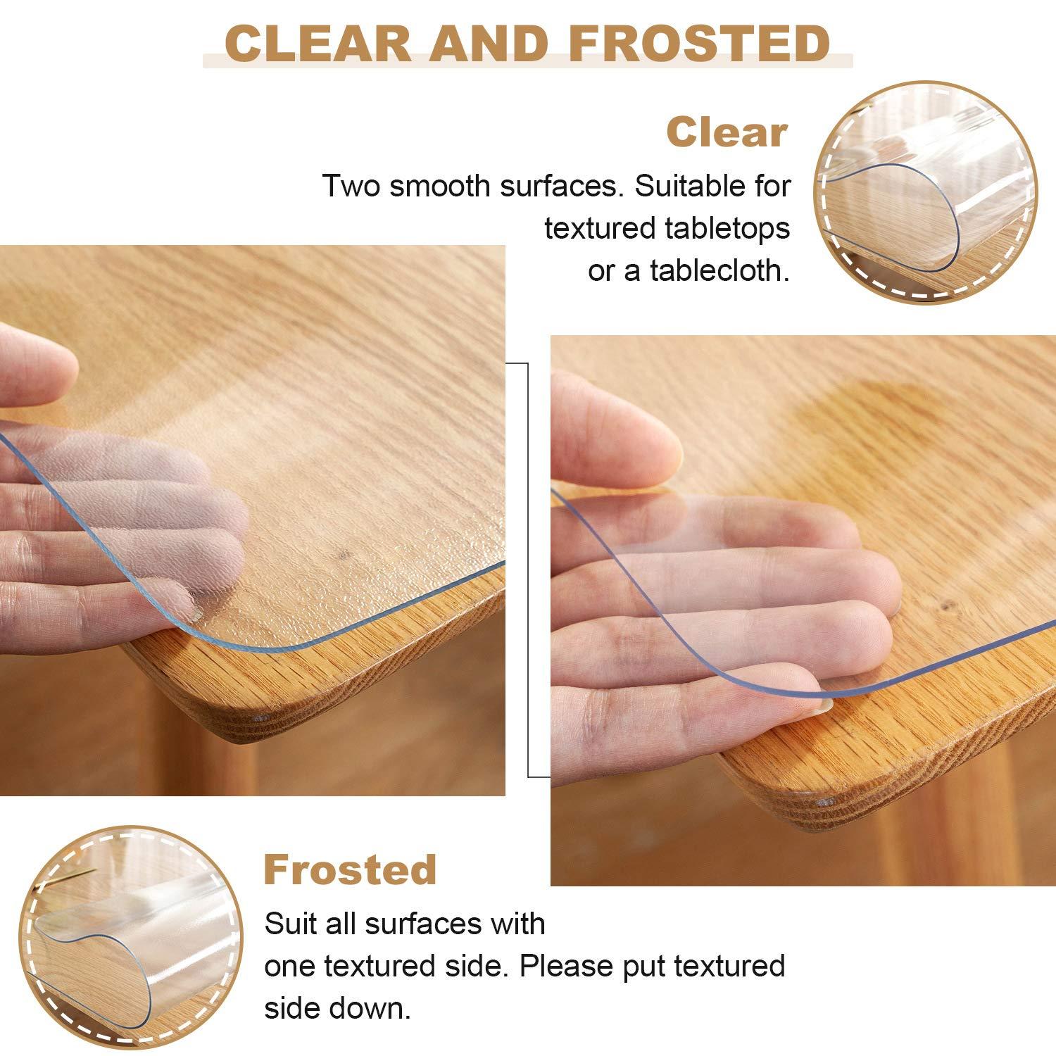 LovePads LovePads 2mm Thick 35.4 x 63 Inch Clear Table Cover Protector, Clear Table Protector for Dining Room Table, Plastic Table Protector, Dining Table Cover, Table Pads for Dining Room Table