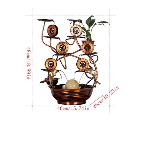 AMONG AMONG Tabletop Fountains Tabletop Fountain Copper Retro Water Fountain Desktop Waterfall Fountain Home Living Room Desktop Ornament Indoor Waterfall Feature