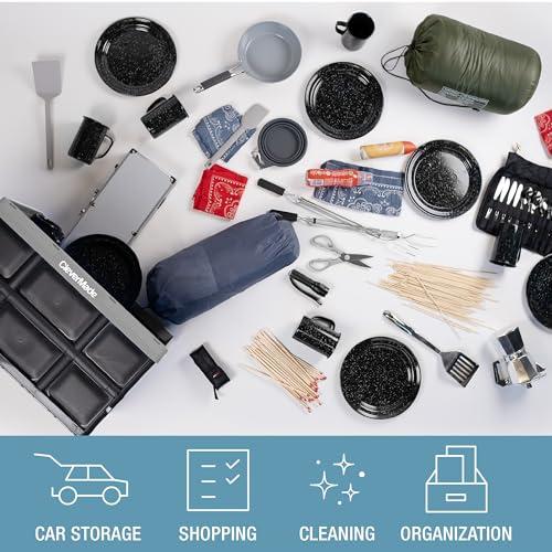 CleverMade CleverMade Collapsible Storage Bin, Royal Blue, 3PK - 62L (16 Gal) Stackable Storage Containers, Holds 100lbs Per Bin - Plastic Storage Bins for Organizing, Closet Storage, Garage Storage