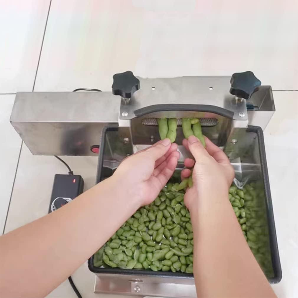 CANGMING CANGMING Electric Pea Bean Shelling Machine, Semi-automatic Beans Stripper Sheller Pea Peeler Machine, Stainless Steel Bean Sheller Machine for Peas, Soy, Beans, Edamame., Blue