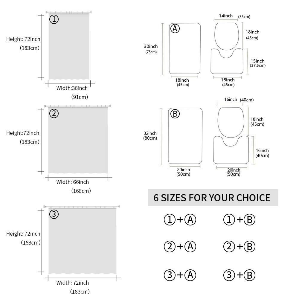 ZOE GARDEN Christmas Bathroom Set with Shower Curtain Rug Accessories,72x72 Inches Long Curtain with Large Bath Mat,Washable Floor Runner Rug Set,Hooks Winter Forest Snowy Xmas Rainbow Tree Snowflakes