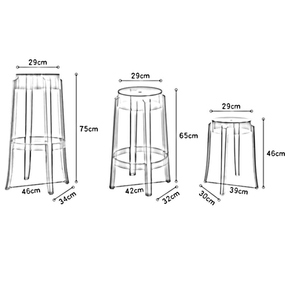RXBFD Acrylic Transparent Bar Stool, Modern Minimalist High Stool, Plastic Dining Table Chair,for Kitchen | Breakfast | Counter | Conservatory | Caf | Pub