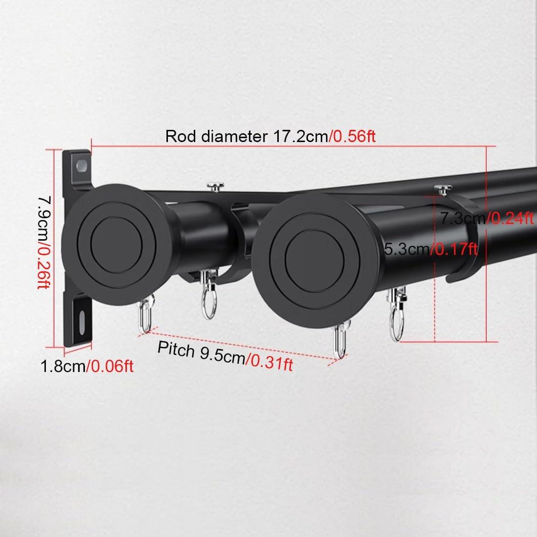 YJLTKL Dual Track Ceiling Curtain Track, Roman Rod Aluminum Alloy Curtain Track, Room Divider Curtain Rods, For Curtain Rod Bunk Bed Bay Window Rv Curtain Track(Slider-White,6 M/19.7 FT)