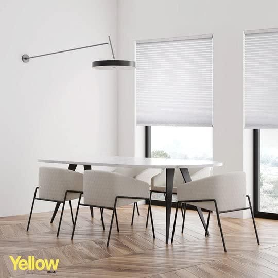 YELLOW BLINDS YELLOW BLINDS Cellular Shades, Window Blinds for Room, Window Coverings for Home Decor Series, Snow (Light Filtering), 34.75" W x 48" H