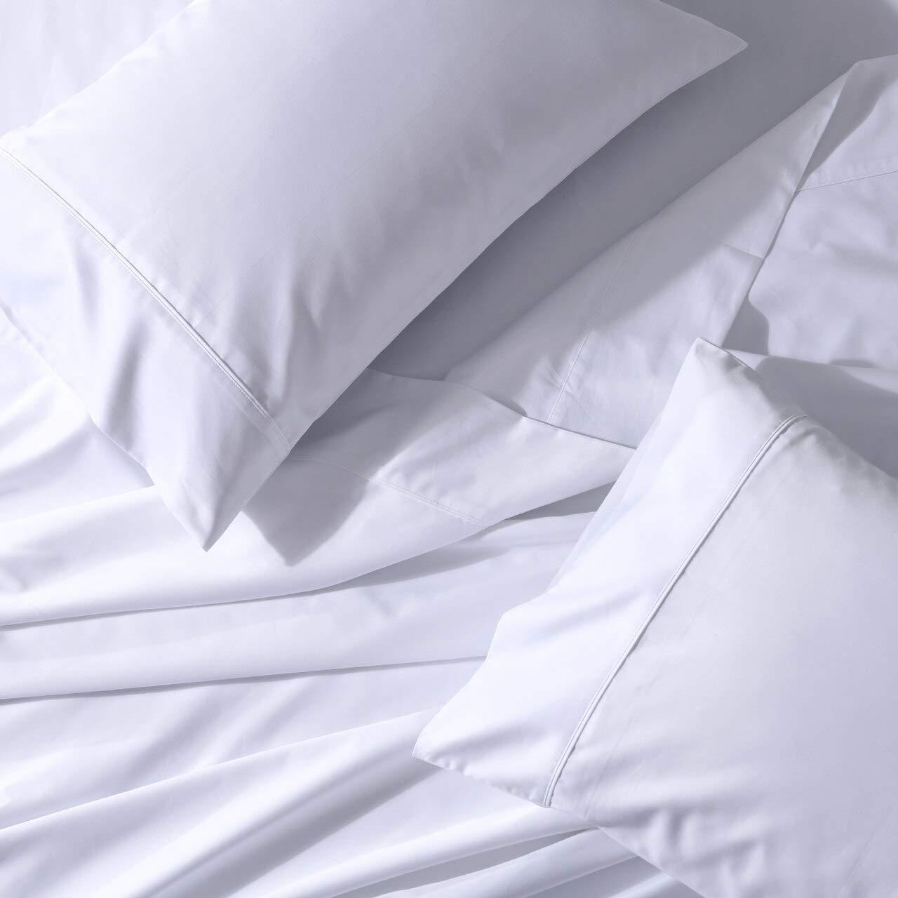Royal Tradition Royal Tradition Solid 650-Thread-Count, Cotton-Blend Full 4PC Bed Sheets Set, White