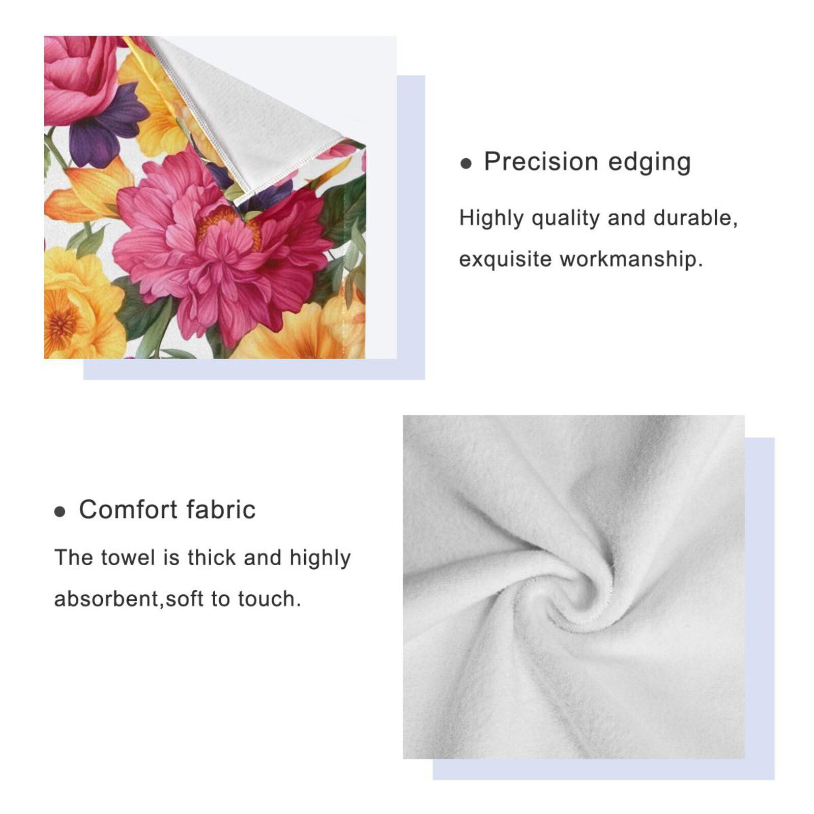 Flradish Flradish Flowers Butterflies Towels 3 Pack Bath Towels for Bathroom Set Soft Cotton Highly Absorbent Lightweight & Quickdry Towel Set 1 Bath Towel,1 Hand Towel,1 Washclothe