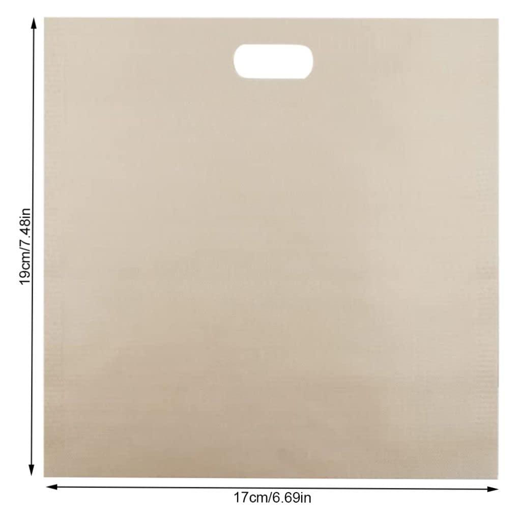 Generic Stick Toaster Bags, Reusable Grilled Cheese Bags, Baking Paper, Toaster Bag for Sandwiches, Chicken, Nuggets, Panini, Garlic Toasts - Easy to Clean, Perfect for Microwave Oven or Grill (Khaki, 6 PCS)