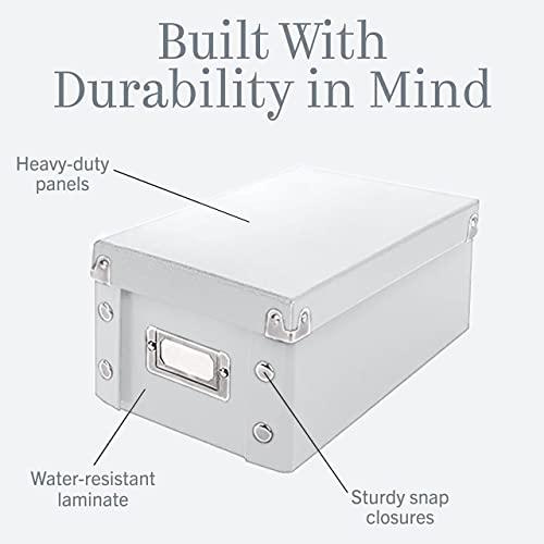 Snap-N-Store Snap-N-Store CD Storage Box - Pack of 1/2 - Durable Disc Holder with Lid to Store for Discs (1 Pack - DVD, White)