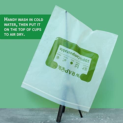 WRAPOK WRAPOK 100% Compostable Gallon Bags Biodegradable Storage Freezer Bag for Vegetables, Fruits or Meats, 100 Count