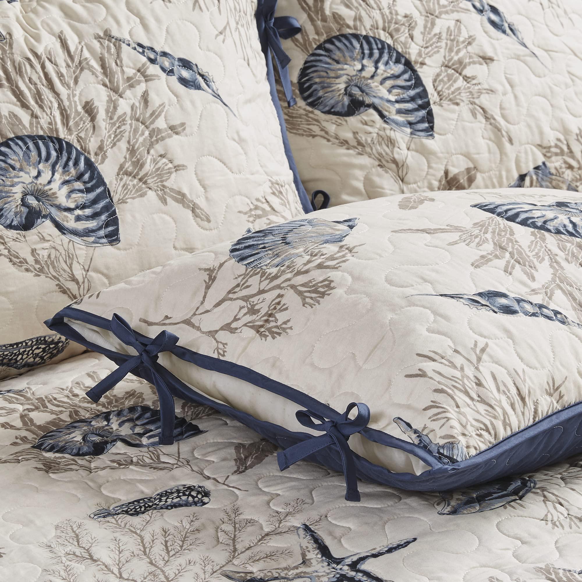 Madison Park Madison Park Daybed Cover Double Sided Quilting Casual Design All Season Bedding Set with Bedskirt, Matching Shams, Decorative Pillow, 75 in x 39 in, Seashell Blue