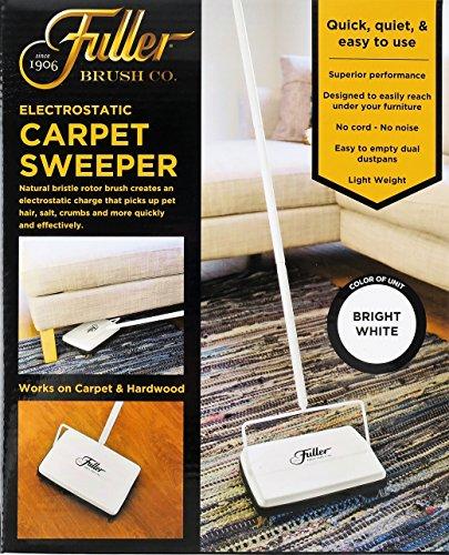 Fuller Brush Fuller Brush 17028 Electrostatic Carpet & Floor Sweeper - 9" Cleaning Path - Lightweight - Ideal for Crumby Messes - Works On Carpets & Hard Floor Surfaces - Bright White