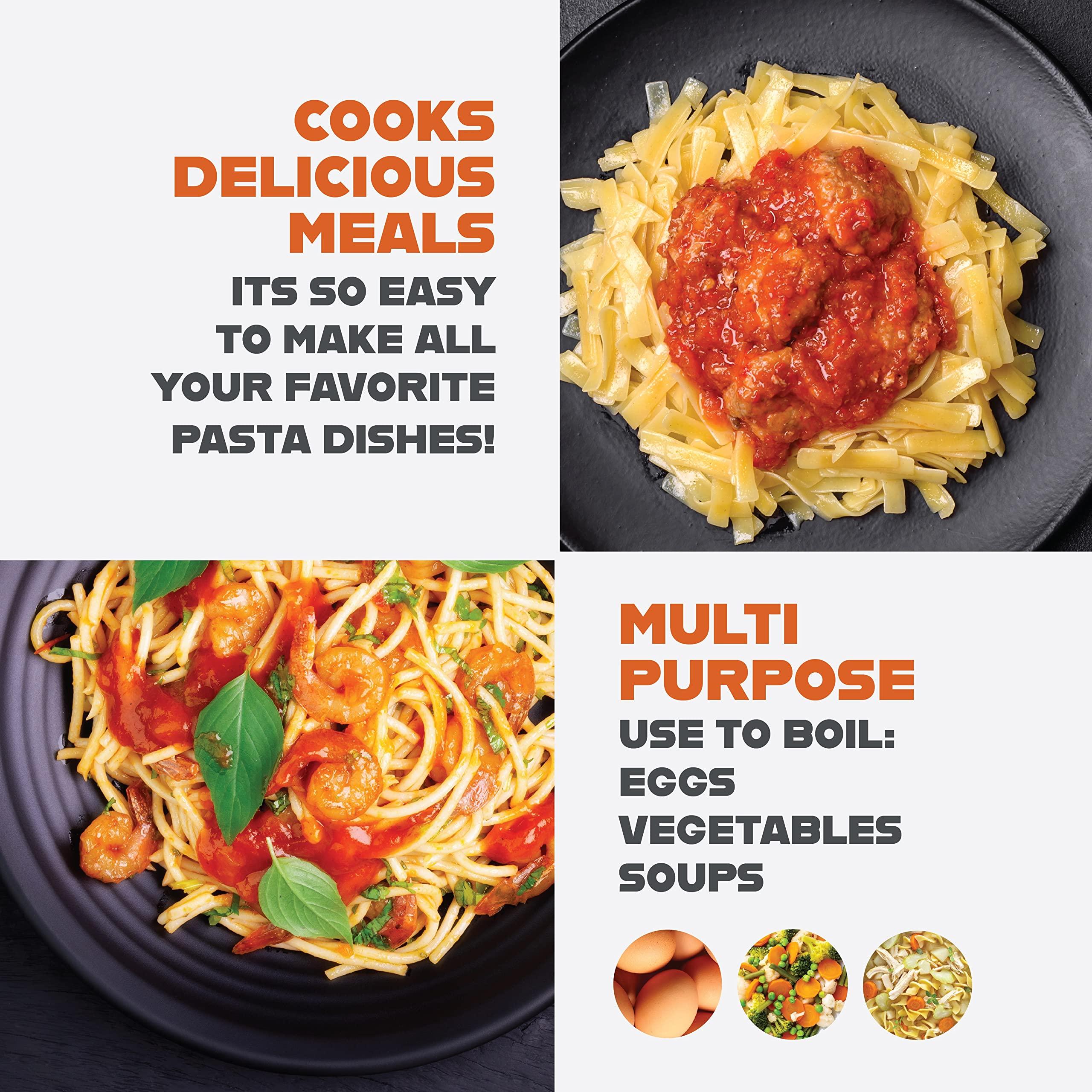 GOTHAM STEEL GOTHAM STEEL 5 Qt Ceramic Stock Pot Multipurpose Pasta Pot with Strainer Lid & Twist and Lock Handles, Nonstick Ceramic Pot for Soup, Spaghetti, Rice, Pots for Kitchen, Dishwasher Safe - Copper