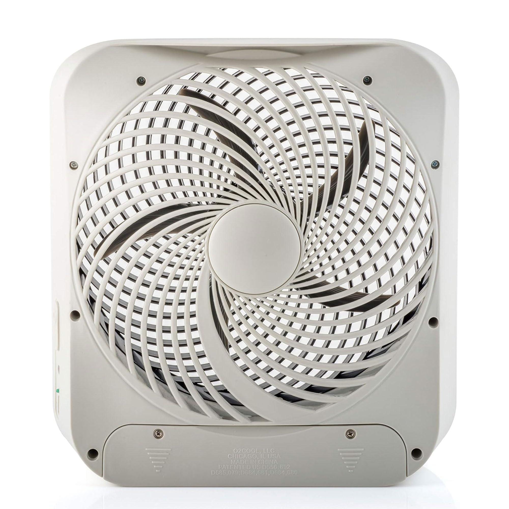 Treva Treva 10-Inch Portable Fan, Powered by Battery and/or AC Adapter - Desk Fan Air Circulating with 2 Cooling Speeds for Personal and Travel Use (Black)