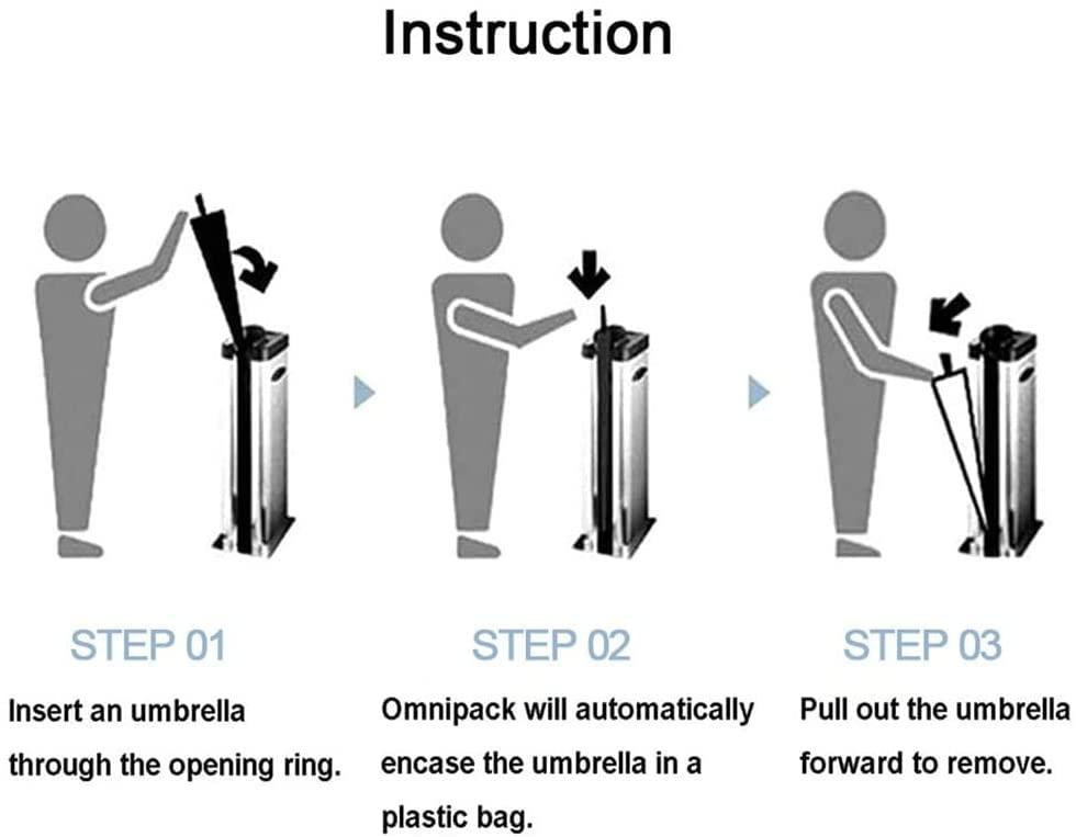 TINOMAD TINOMAD Umbrella Stand, Automatic Wet Umbrella Bag Wrapper with 100 Bags, Wet Umbrella Wrapper Stand Commercial Umbrella Packing Machine, Umbrella Automatic Packing Machine/Umbrella Stands Metal
