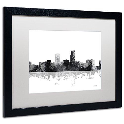 Trademark Fine Art Trademark Fine Art MW0157-B1620MF Omaha Nebraska Skyline BG-1 by Marlene Watson, White Matte, Black Frame 16x20-Inch, 16x20