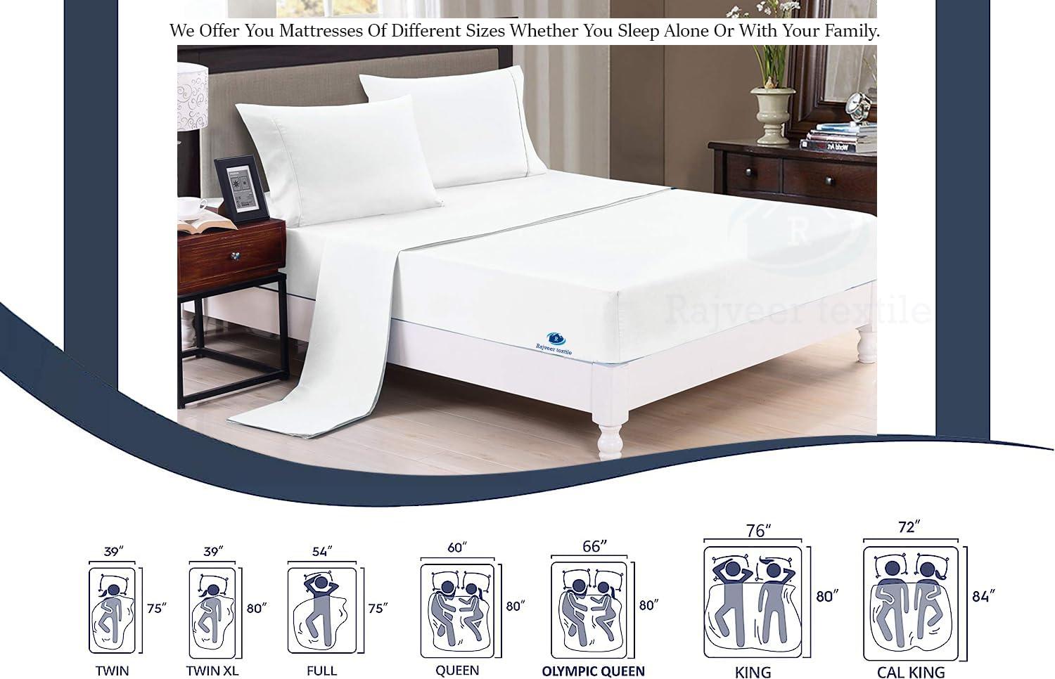 RAJVEER TEXTILE RAJVEER TEXTILE Queen Zipper Fitted Sheet 12\" Inch Deep Pocket - Hotel Quality Soft Microfiber Bottom Sheet- Shrinkage and Fade Resistant-Easy Care -1 Fitted Zipper Mattress Cover White Color