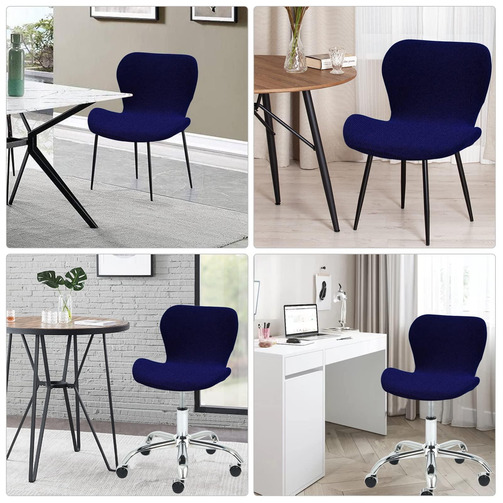 LOVEHOUGE Curved Stretch Bar Stool Covers, Kitchen Swivel Stools Slipcovers with Backrest Stretch Modern High Bar/Counter Chair Cover, for Short Dining Chair,B,6pack