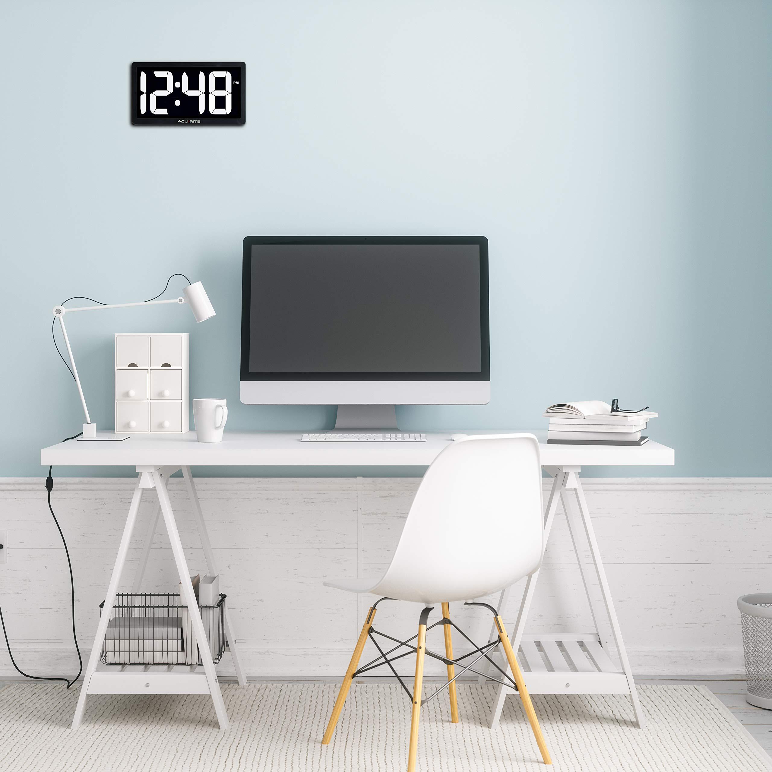 AcuRite AcuRite 75114M 10-inch LED Digital Clock with Auto Dimming Brightness White